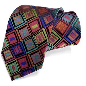 Black Geometric Silk Multi-color Lawrence Ivey Tie